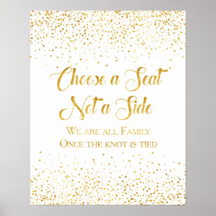 Poster Panneau de siège Mariage Faux Gold Parties scintil