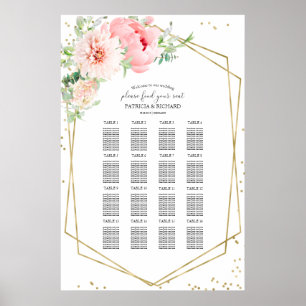 Poster Panneau de siège mariage Flush Élégant