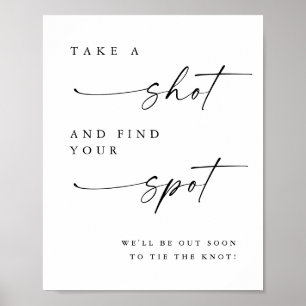 Poster Panneau de siège Mariage minimaliste pour boire un