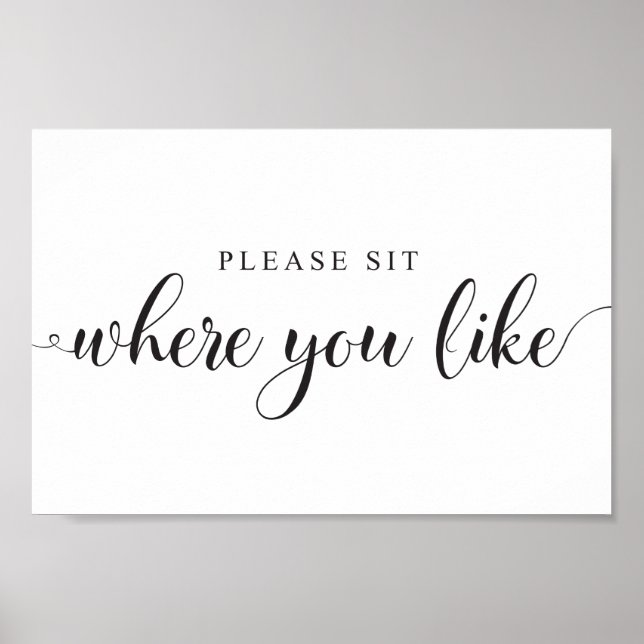 Poster Panneau de siège mariage. S'il vous plaît, asseyez (Devant)