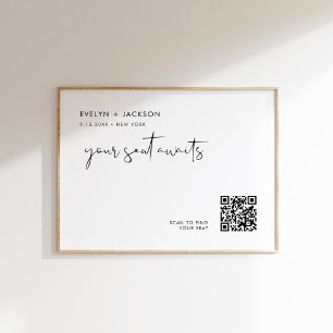 Poster Panneau de siège Mariage STELLA Code QR