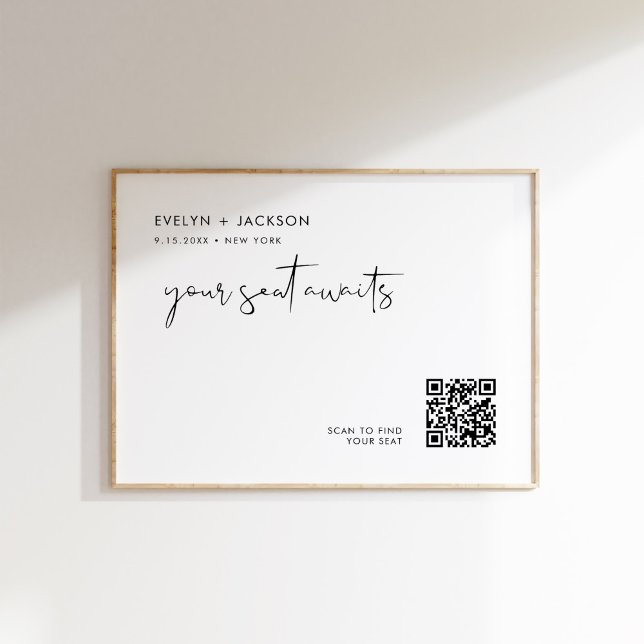 Poster Panneau de siège Mariage STELLA Code QR (Créateur téléchargé)