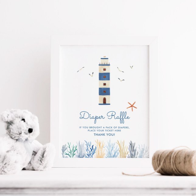 Poster Panneau de signalisation de Baby shower marin du p (Créateur téléchargé)
