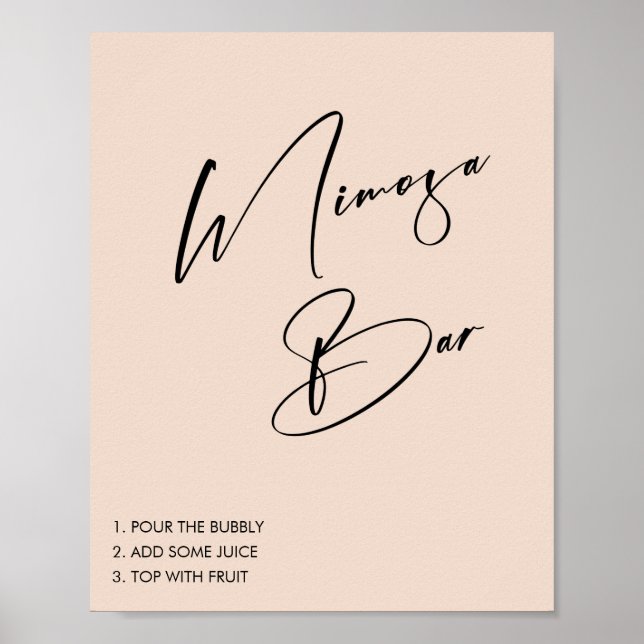 Poster Panneau de signalisation de bar à Mimosa pour une  (Devant)