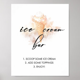 Poster Panneau de signalisation de bar de glace pour la d