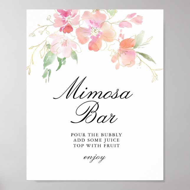 Poster panneau de signalisation de bar mimosa pour une fê (Devant)