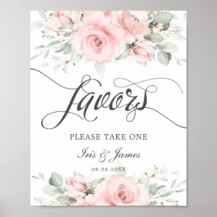 Poster Panneau de signalisation de mariage de verdure flo