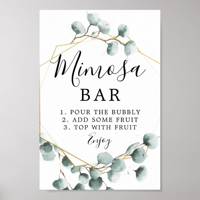Poster Panneau de signalisation du bar Mimosa à la verdur (Devant)