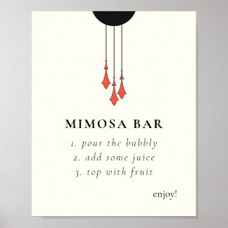 Poster Panneau de signalisation du bar Mimosa pour mariag