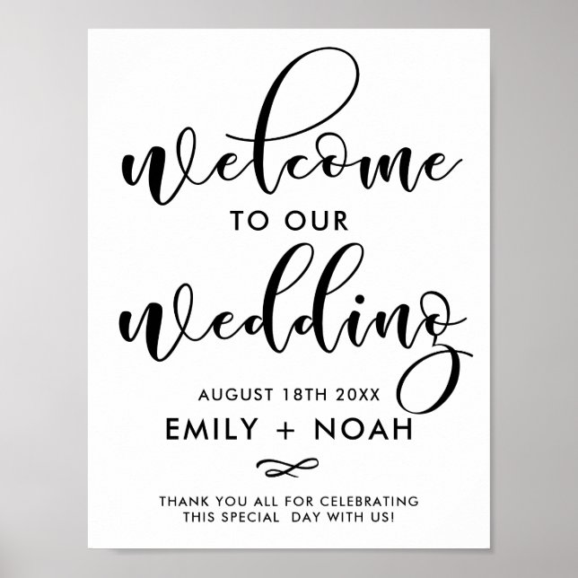 Poster Panneau de signalisation du Mariage de bienvenue d (Devant)