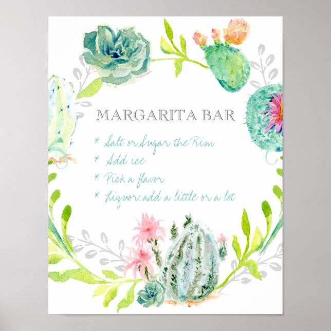 Poster Panneau de signalisation Margarita Bar Fête des ma (Devant)