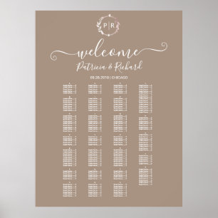 Poster Panneau de signalisation Monogramme alphabétique