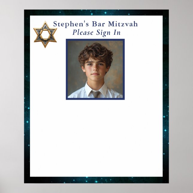 Poster Panneau de signature de photo Bar Mitzvah (Devant)
