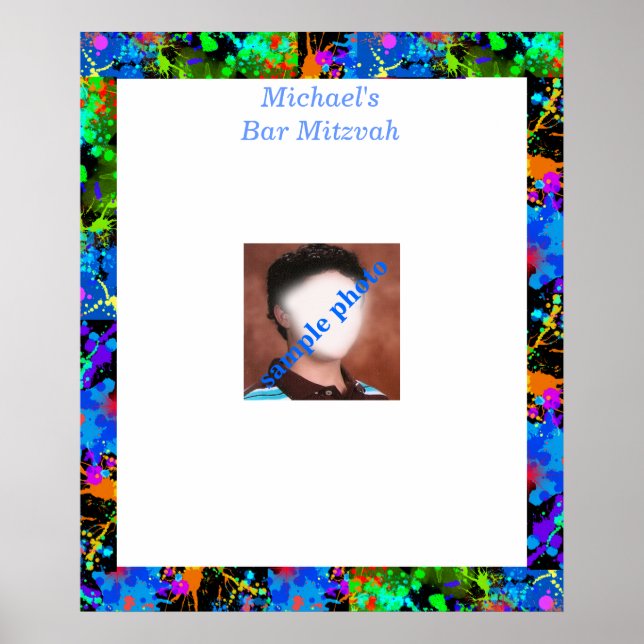 Poster Panneau de signature de photo Bar Mitzvah (Devant)