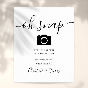 Poster Panneau de signature de script noir et blanc Oh Sn