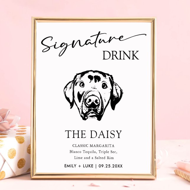 Poster Panneau de signature Mariage de chien du Labrador  (Créateur téléchargé)