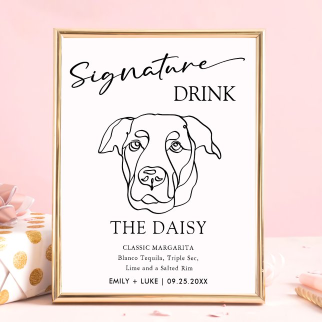 Poster Panneau de signature Mariage de chien Labrador (Créateur téléchargé)