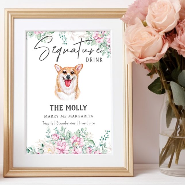 Poster Panneau de signature Mariage Welsh Corgi (Créateur téléchargé)