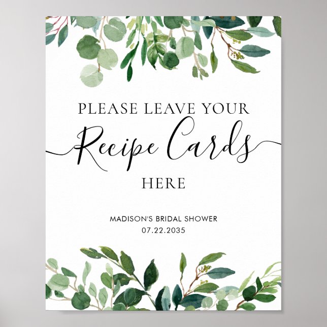 Poster Panneau de signe de douche de mariage de carte de  (Devant)