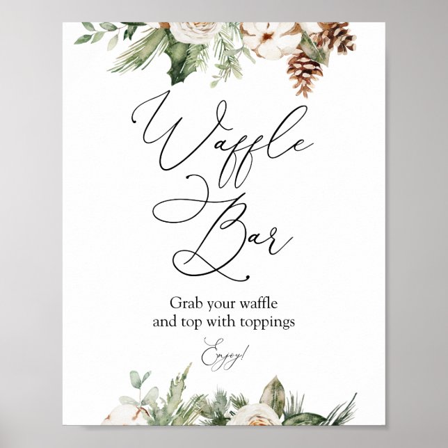 Poster Panneau de socle Waffle Bar Winter Greenery (Devant)