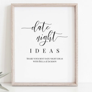 Poster Panneau de soirée de date de mariage personnalisé
