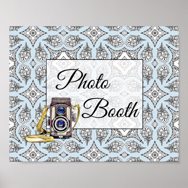 Poster Panneau de stand de photomaton de mariage photo no (Devant)