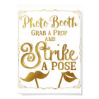 Panneau de stand de selfie de mariage élégant or