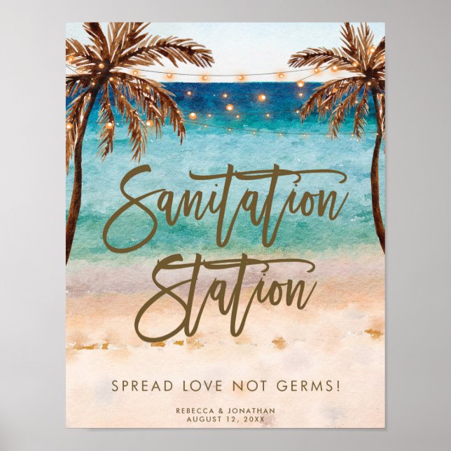 Poster Panneau de station de désinfection des mains de pl (Devant)