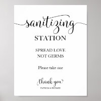 Panneau de station de désinfection Répandez l'amou