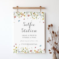 Panneau de station Selfie de Fleurs sauvages color