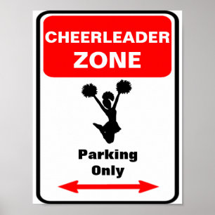Poster Panneau de stationnement de la zone pom-pom girl