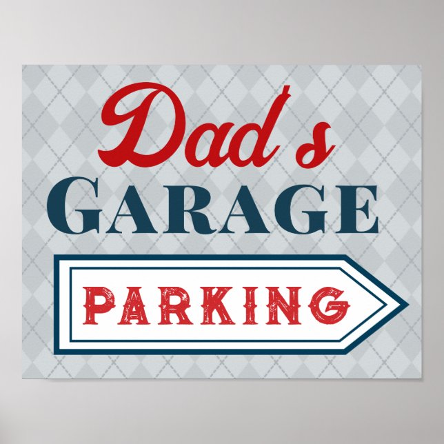 Poster Panneau de stationnement de papa Garage Art Cadeau (Devant)