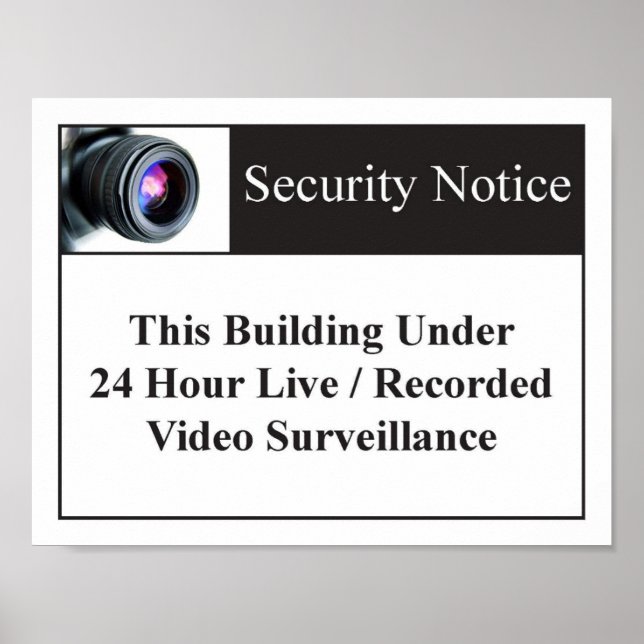 Poster Panneau de surveillance vidéo (Devant)