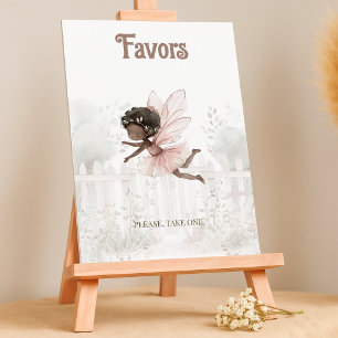 Poster Panneau de table Baby shower Fairy noir Faveurs