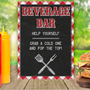 Poster Panneau de table BBQ Anniversaire de la barre de b
