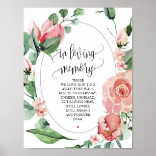 Poster Panneau de table commémoratif de mariage de printe