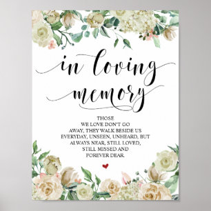 Poster Panneau de table commémoratif de mariage printanie