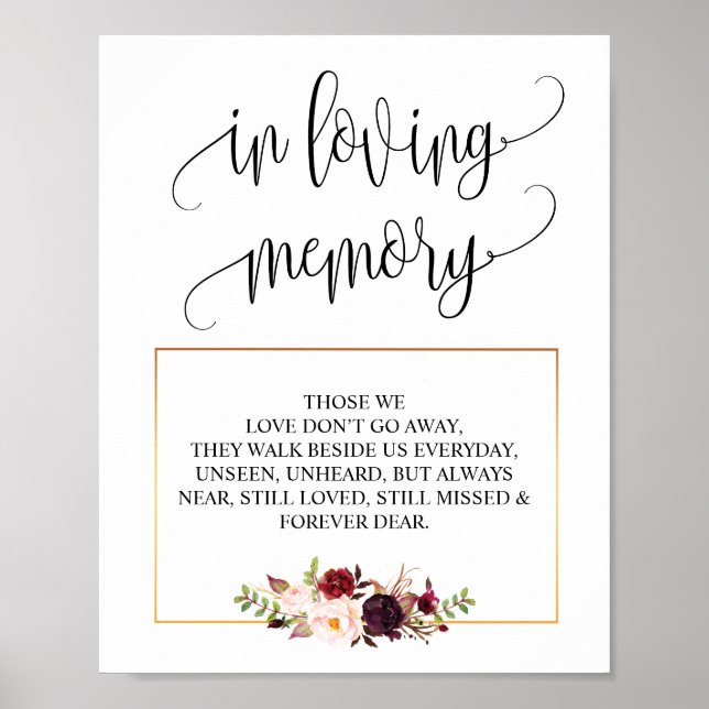 Poster Panneau de table commémoratif de mariage v5 en sou (Devant)
