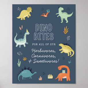 Poster Panneau de table Cute Dinosaur Dino Bites