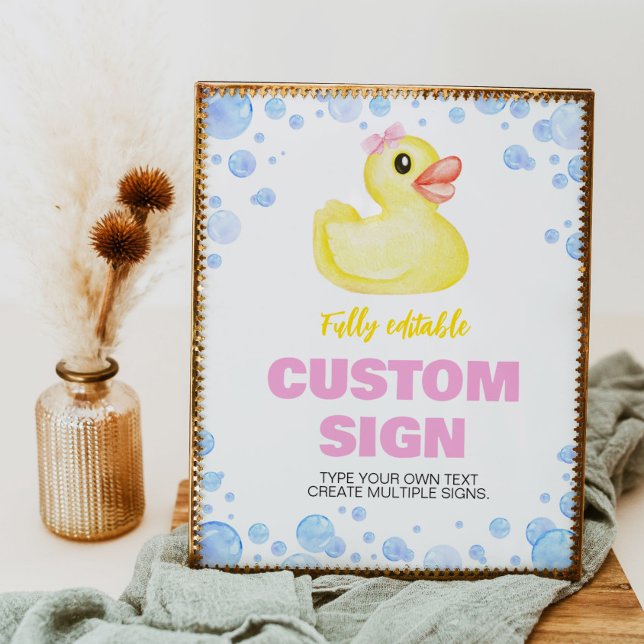 Poster Panneau de table d'anniversaire de la fille canard (Créateur téléchargé)
