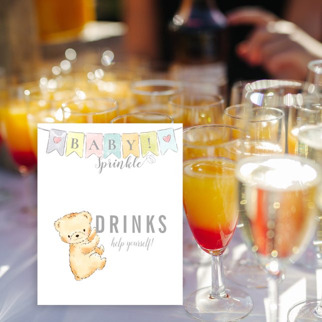 Poster Panneau de table de boissons Baby Sprinkle Ours et (Créateur téléchargé)