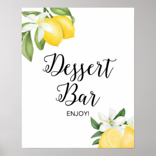 Poster Panneau de table de dessert Citron Citrus Douche P