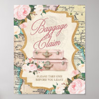 Panneau de table de faveurs THÈME VOYAGE RÉCLAMATI
