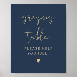 Poster Panneau de table de grazing CAITLIN Navy & Or Mode