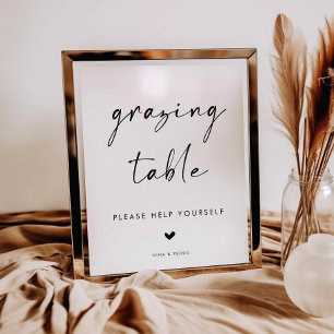 Poster Panneau de table de grazing moderne pour mariage