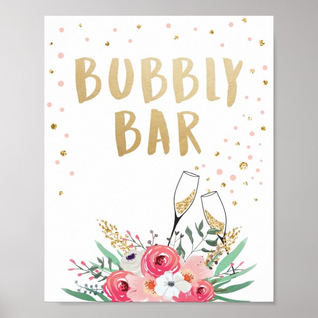 Poster Panneau de table de mariage floral pour Brunch et  (Devant)