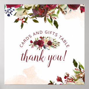 Poster Panneau de table de mariage Mistletoe Manor Cartes