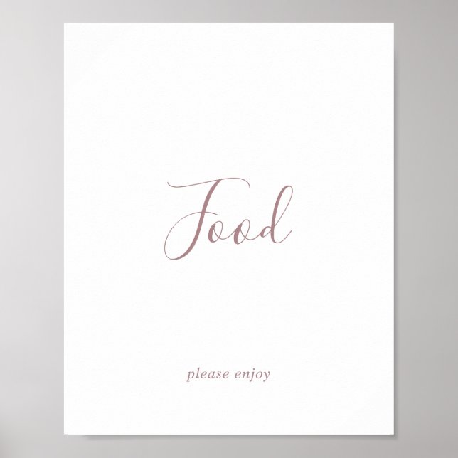 Poster Panneau de table de nourriture en rose gold minima (Devant)