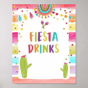 Poster Panneau de table Fiesta Drink Mexicaine Cactus
