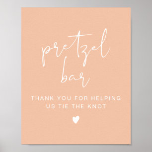Poster Panneau de table LEAH Vibrant Pastel Orange Pretze